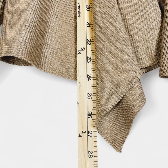 ROZ & ALI Woman Beige Cardigan Longsleeve Size Petite Medium Long Sleeve Opening - Picture 7 of 9